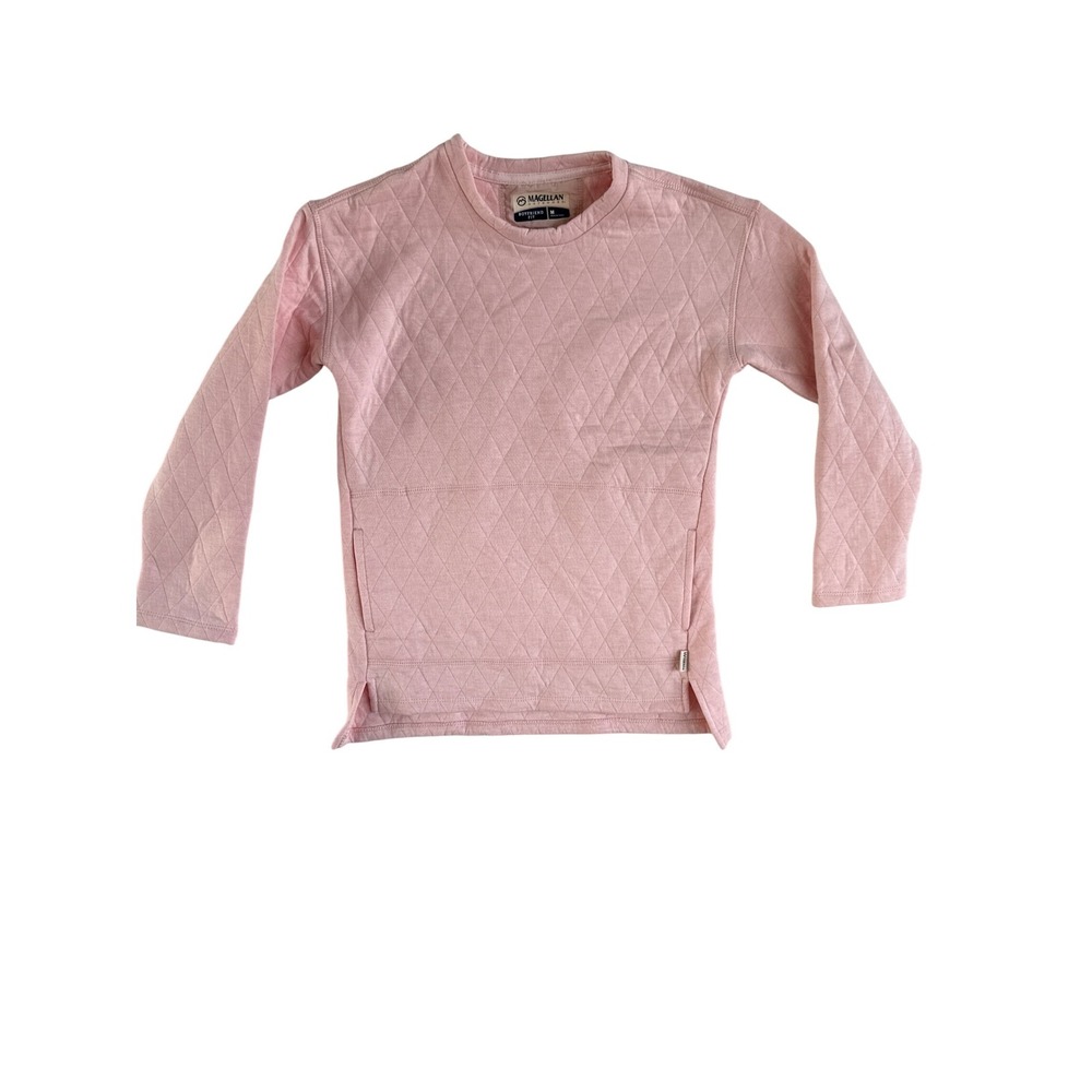 Magellan Outdoors Pink Quilted Boyfriend Fit Long Sleeve Shirt Kids‎ Medium